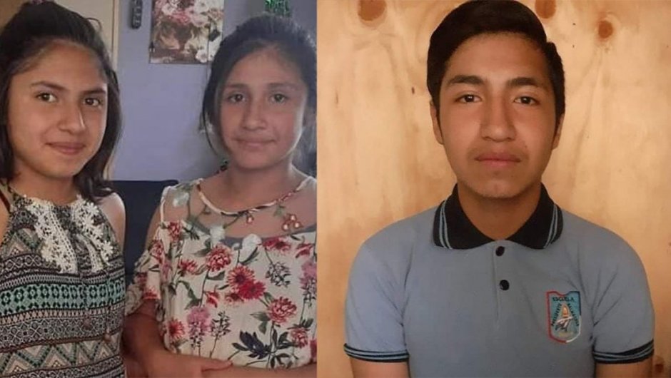 Hermanos de Linares, Leandro (15), Millaray (13) y Ayleen (12).